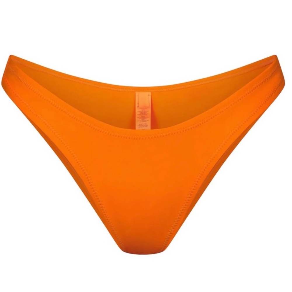 Skims Swim Orange Cheeky Tanga Bikini Bottom Size Small